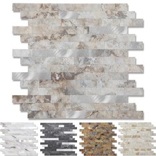 10 - Sheet Peel and Stick Backsplash Wall Tile, PVC Kitchen Backsplash, Stick...