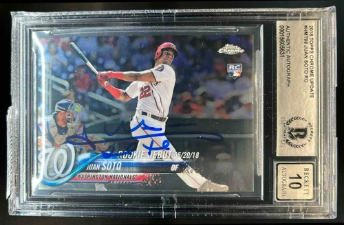 2018 Topps Chrome Update Juan Soto RC #HMT98 Nationals BGS AUTHENTIC AUTO 10