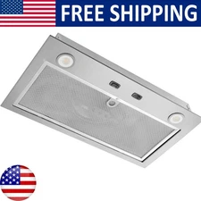 Custom Power Pack Range Hood Insert W/ 2-Speed Exhaust Fan Light Stainless Steel