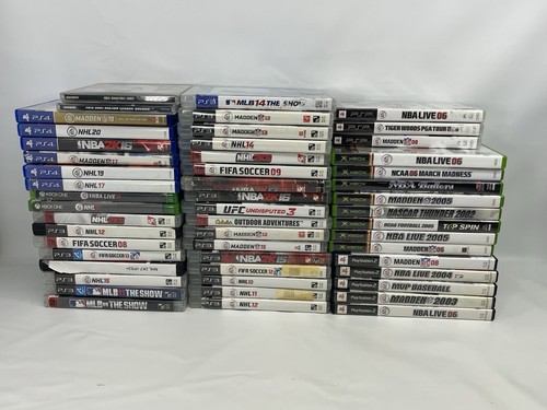 Video Game Lot PS1/2/3/4 PSP Xbox Untested Sports Games