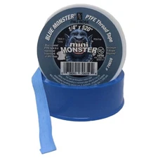 BLUE MONSTER 806DD7 PK 2 Blue Monster PTFE Thread Seal Tape,1/4"W 806DD7