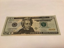 Star Note 2017 A  $20 Dollar StarNote Fancy Serial Number 03211032