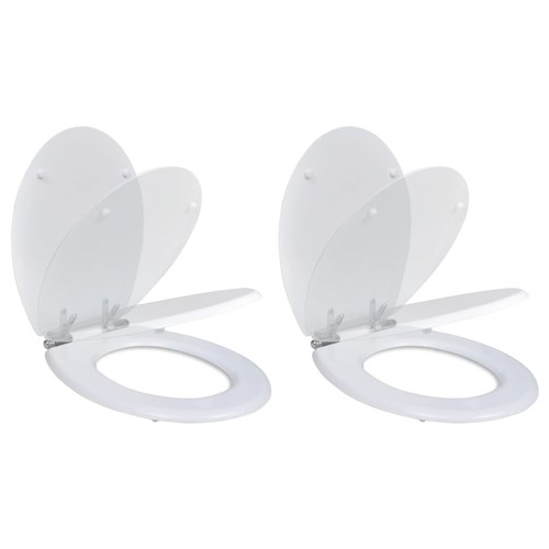 WC Toilet Seat with Soft Close Lids Bathroom Seating WC Seat MDF Multi vidaXL - Picture 9 of 102