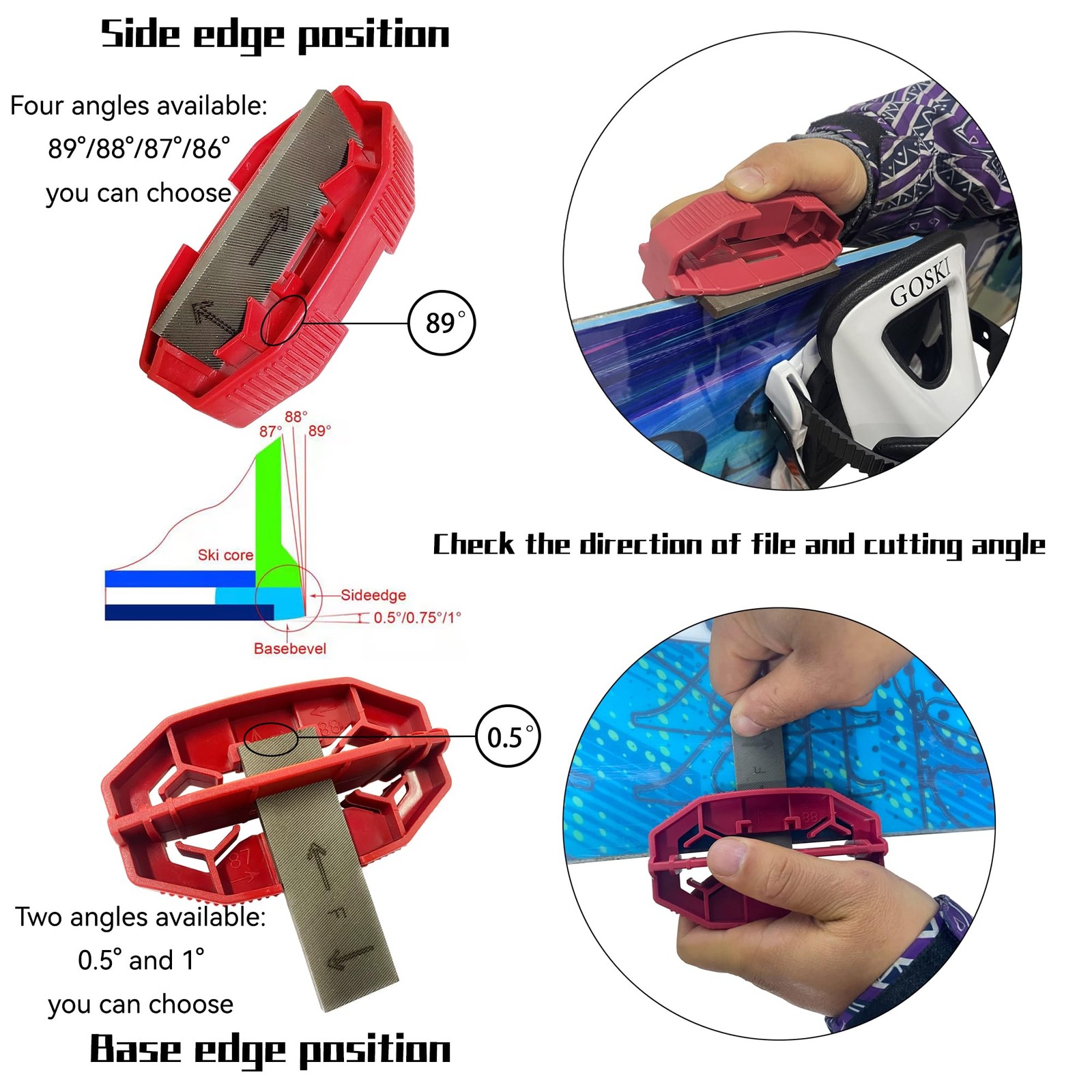 Snowboard Ski Edge Bevel Tuning ski wax kit，snowboard tool，ski edge sharpener...
