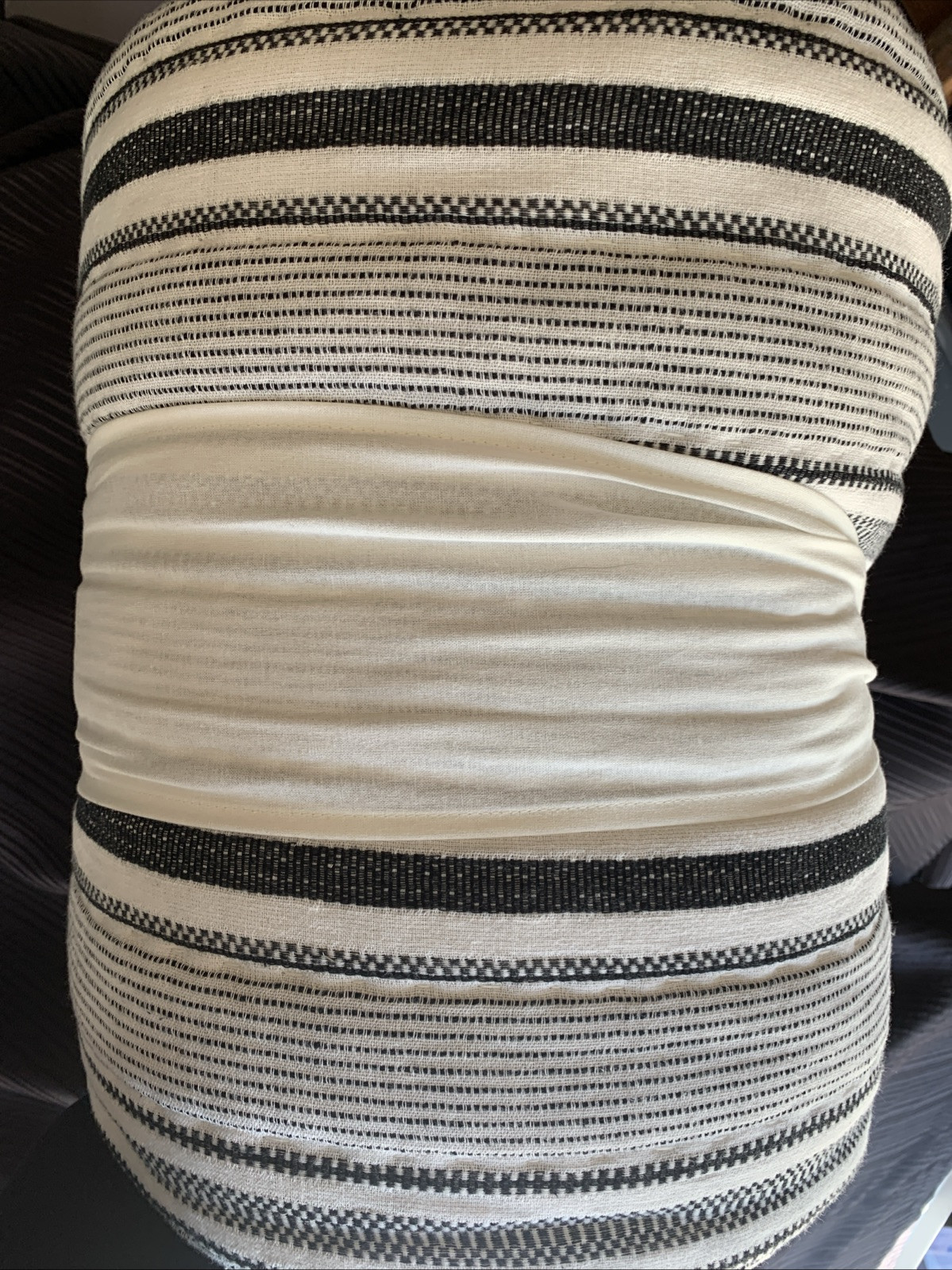 Hearth & Hand Dark Gray Cream Textured Stripe Full Queen Quilt