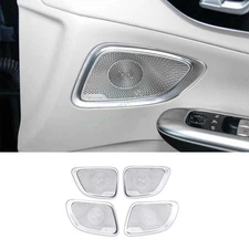 For Benz GLC X254 2023-2024 Silver Steel Inner Door Speaker Sound Cover Trim 4pc