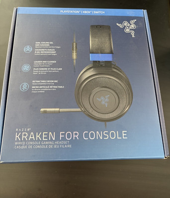 Razer Kraken Wired Gaming Headset for Console, Black/Blue, RZ04-02830500-R3U1