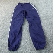VTG Adidas Pants Mens S Blue Warmup Track Windbreaker Jogger Sweatpants 90s Y2K