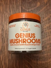 Genius Mushroom - Supplement Lions Mane, Reishi, Cordyceps Exp 1/26 Grown in USA