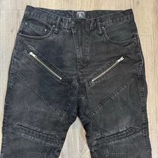 PRPS Barracuda Men’s Black Denim Zipper Pockets Jeans Size 34 X 31