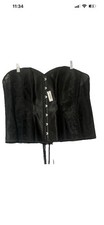 Adore Me Ashoka Boned Corset Black Satin Lace Lace-Up Back Women's 4X NWT