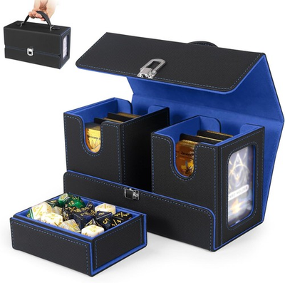 #ad #ad MTG Deck Box Commander Deck Box Fits 200 Double Sleeved Cards 3 in 1 Magneti $39.22