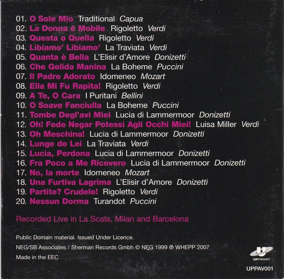 PAVAROTTI THE LEGEND 20 Greatest Tracks Recorded Live - Bild 2 von 3