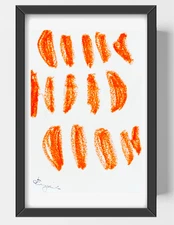 GUAJARDO Original Expressionism A Bunch of Nemo Clownfish 9X6 Paper Signed Art