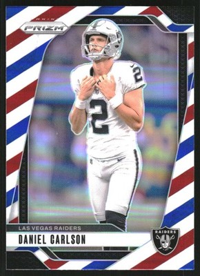 2024 Panini Prizm Prizms Red White and Blue #153 Daniel Carlson - FB