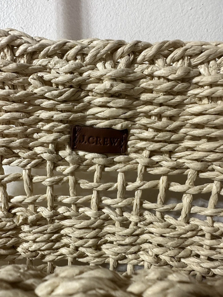 Bolso de Mano J.CREW Marsella 100% Pajita de Papel Tejido Abierto Mercado No Estructurado Playa Foto 3 de 4