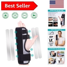 Adjustable Trigger Finger Splint for Right or Left Hand - Pain Relief in Black