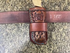 Leather Folding Knife Belt Loop Sheath Buck 110 Size Sheath Only 
