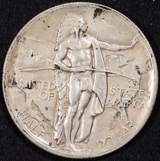 1926 S Oregon Trail Commemorative Silver Half Dollar AU Uncirculated Details