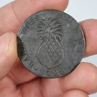 Antique Copper 1788 Barbados Penny Coin Barbadoes