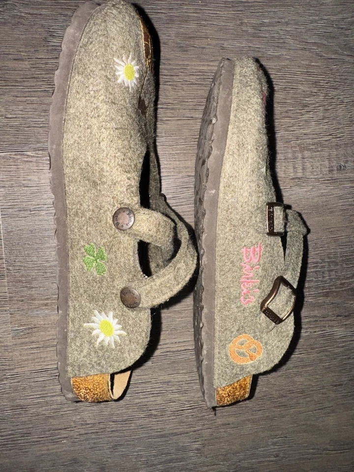 Birkenstock Birkis Dorian 38 7 Lana Oktoberfest Manguera de Cuero Zueco de Mula Zapatos RAROS Foto 4 de 4