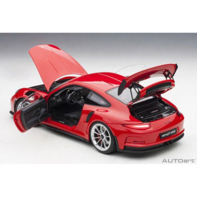 PORSCHE 911 CARRERA GT3 RS (991) RED WITH SILVER WHEELS 1:18 by