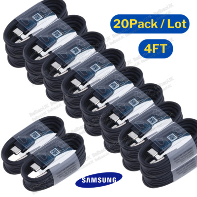 1/20X For Samsung Galaxy S10 Note10 S8 S9 S22 Fast Wall Charger Type-C Cable Lot