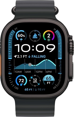 Apple Watch Ultra 49mm Titanium Case with Midnight Ocean Band, One Size GPS NEW - 第 1/6 張圖片