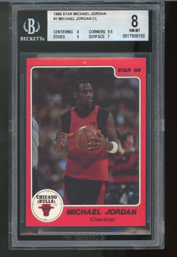 1986 Star Michael Jordan #1 Checklist BGS 8 NM-MT. Chicago Bulls