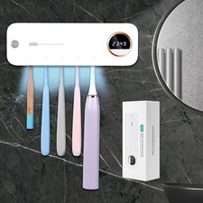 Electric Toothbrush Holder with Fan Drying  Timer, Holds 5 Brushes  Razor