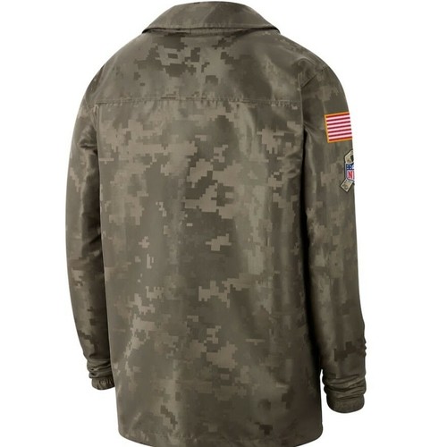 New England Patriots Nike Salute to Service Men's Large Camo Full-Snap Jacket - Picture 2 of 9