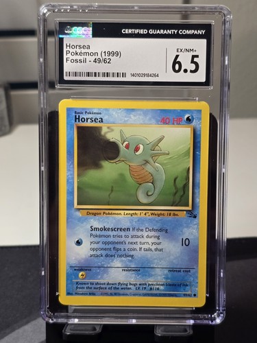 1999 Pokemon Fossil Horsea 49/62 CGC 6.5