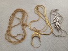 Three (3) Signed Monet Necklaces Pendants (One Articulated) Gold & Silver Tone