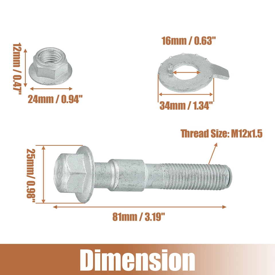 Paquete (2) Kit de pernos de ajuste de rueda de rueda de inclinación para Dodge para Honda Foto 3 de 4