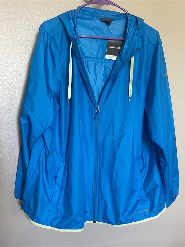 Eddie Bauer Motion Storm Repel Windbreaker Jacket Women Blue 2xl New