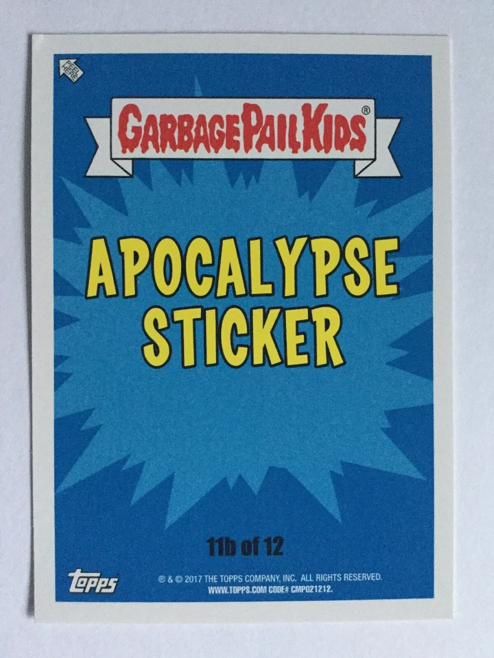 Garbage Pail Kids Topps 2017 Adam-Geddon Sticker Apocalypse 11b War And Warren - Image 2 of 2