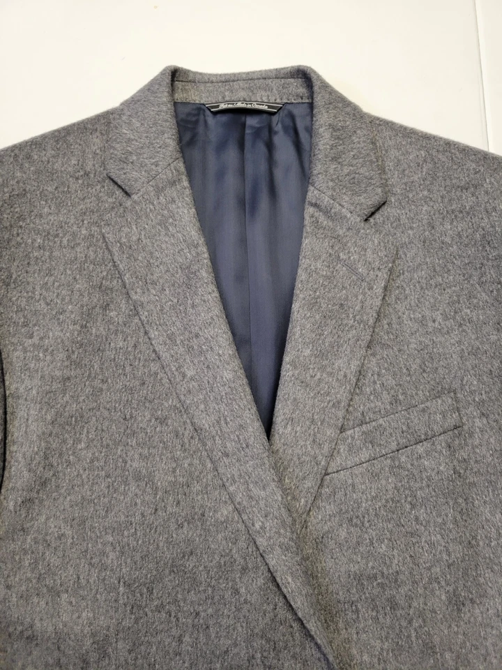 Nuevo sin etiquetas Blazer SAKS 5TH AVE 100% CACHEMIR Para hombres 40 Abrigo Deportivo Gris Fratelli ITALIA Foto 4 de 4