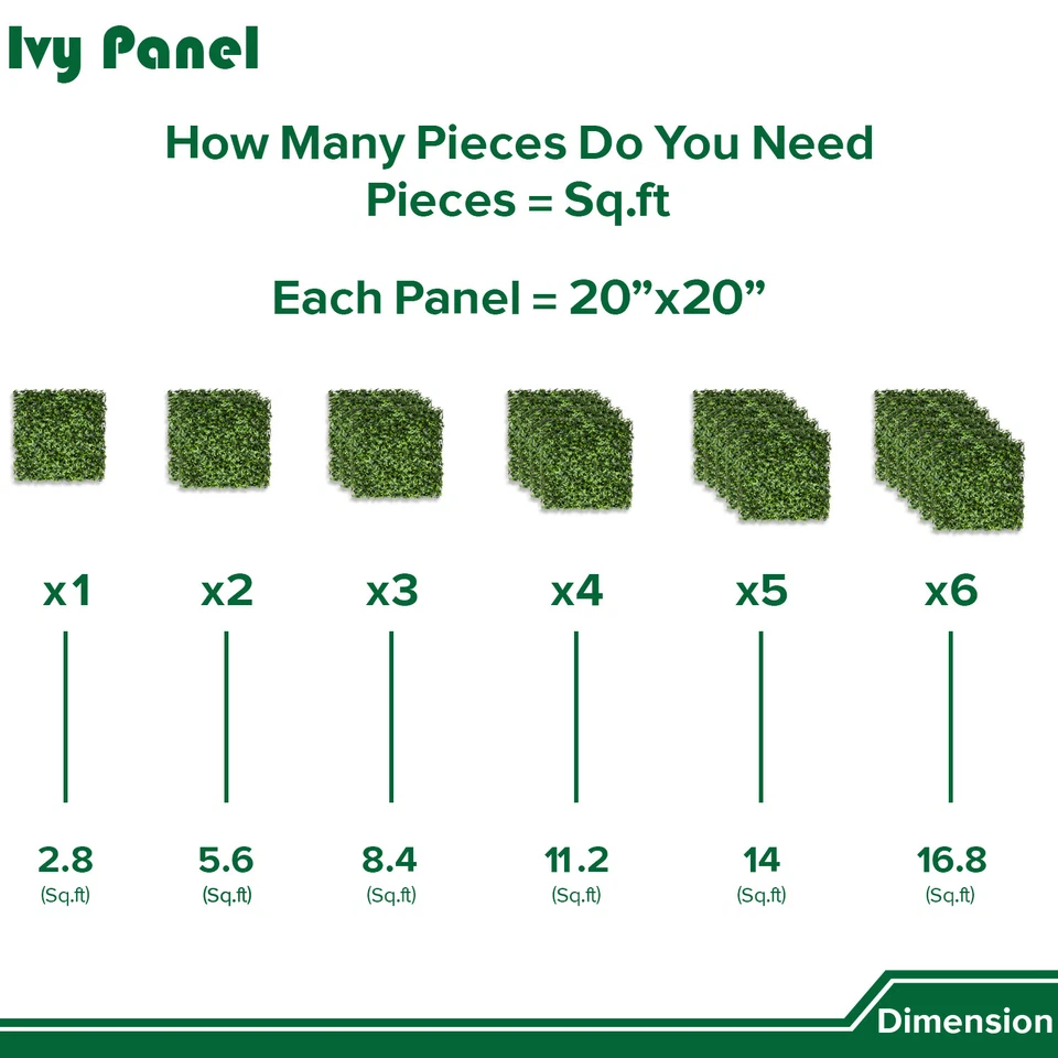 Alfombrillas de hojas de hiedra sintética artificial de 20" verde hogar festival pared seto decoración panel Foto 4 de 4