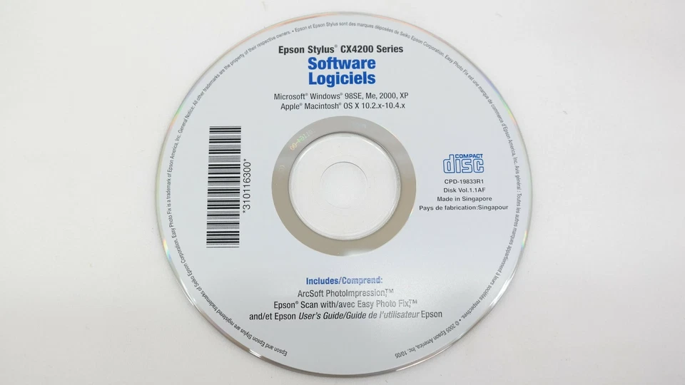 Software Logiciels Epson Stylus CX4200 Series PC & MAC CD TF - Image 3 of 4
