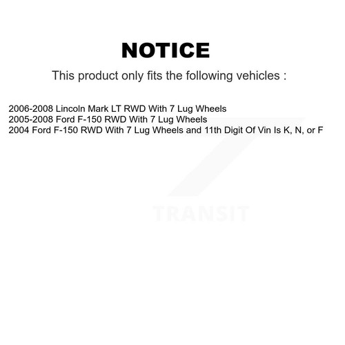 Front Rear Semi-Metallic Pad Brake Rotors Kit For Ford F-150 Lincoln Mark LT RWD - Picture 2 of 8