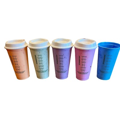 Starbucks Reusable Marble Hot Cups 6 Pack Variety Colors