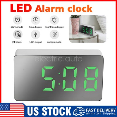 Multifunctional Desk LED Digital Clock Alarm Clock Dimmable Brightness USB Clock