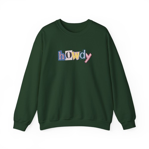 Howdy Newspaper Print Sweatshirt | Western Chic Oversized Aesthetic Crewneck - 第 28/47 張圖片