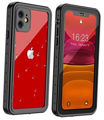 for iPhone 11 Case Waterproof,with Built in Screen Black/Clear