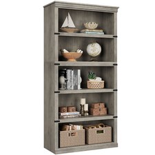5 Tier Bookcase 31.4" x 12.7" x 67.4" Book Shelf with Storage Open Display Books