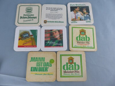 Lot of 8 different DORTMUNDER DAB beer bierviltje beer deck A65