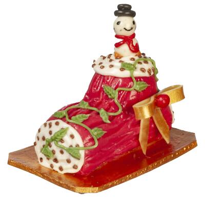 Puppenhaus Weihnachtsholz Kuchen rot festlich Weihnachtsfeier Essen Konfekt