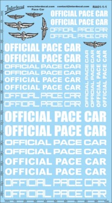 Pace Car Naßschiebebild Decal weiss-schwarz 180x100mm INTERDECAL
