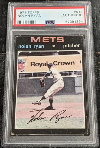 1971 Topps Nolan Ryan PSA AUTHENTIC METS #513 Tough Black Borders