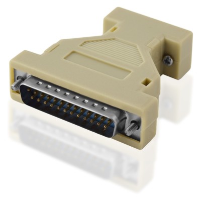 D-SUB Nullmodem Adapter 25 polig Stecker auf 9 polige Buchse Kupplung weiblich